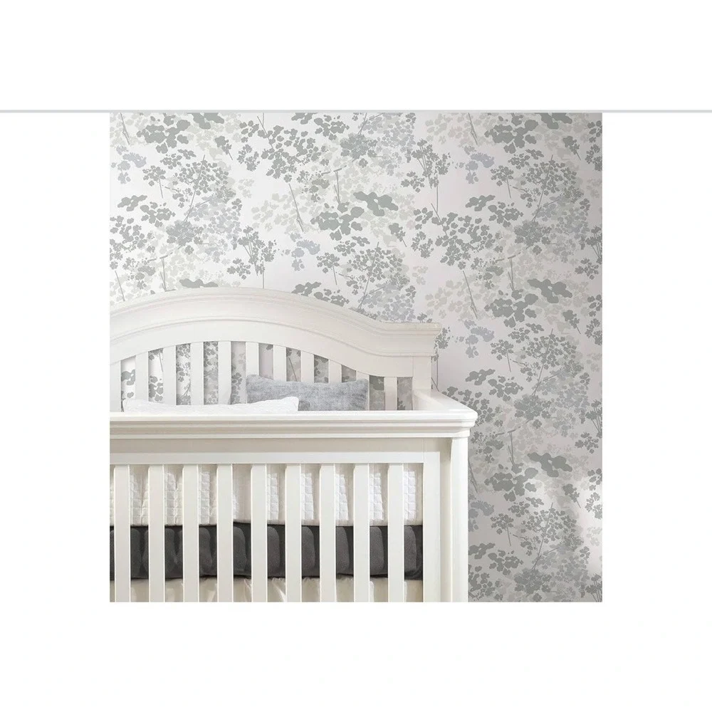 RoomMates Queen Annes Lace Peel Stick Wallpaper Slate Gray Botanical RMK11991WP